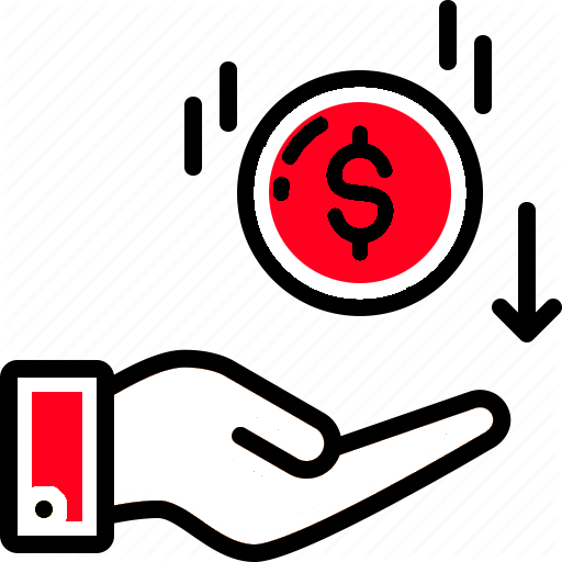 Money Back Black Red Icon 1