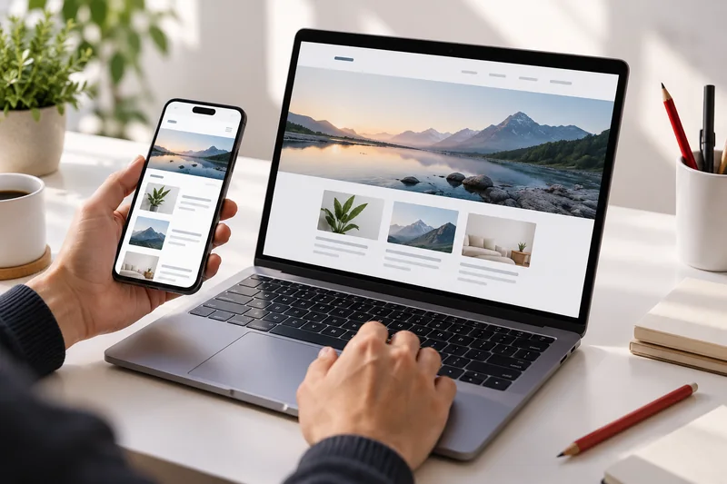 Responsive website displayed on a laptop and smartphone